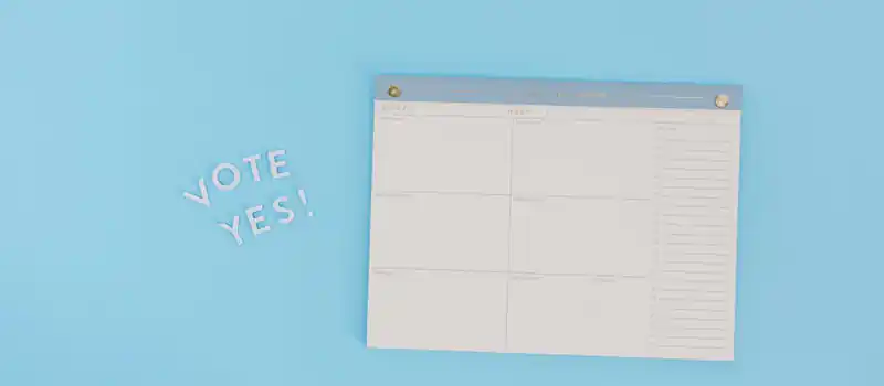 Minimalist image of a planner and 